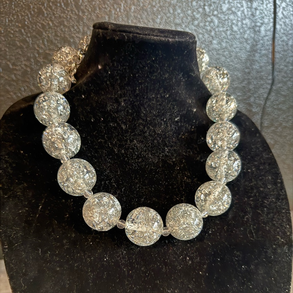 Sassy Jones Sparkling Silver Necklace (med length)